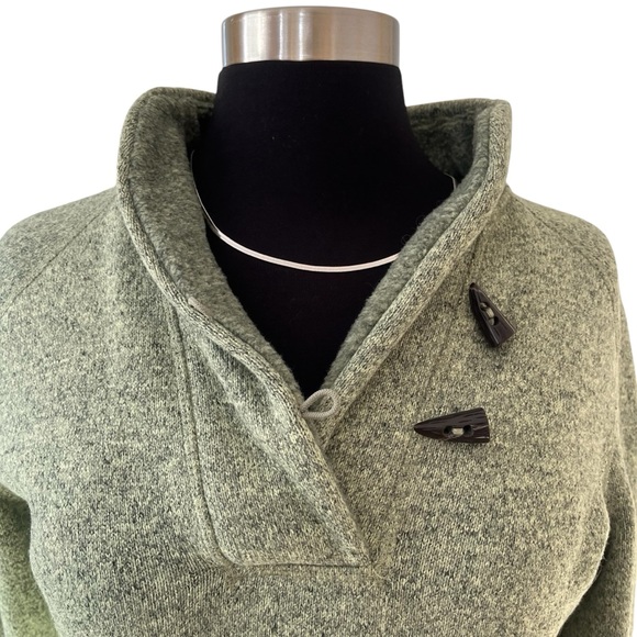The North Face shawl collar 1/4 button sweater fleece green size S - Picture 6 of 14